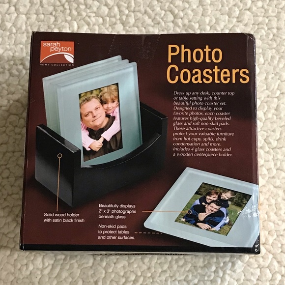 Home Solid Glass Photo Coasters Wooden Holder Picture Photo 2x3 - NEW
NIB NWT - Picture 2 of 14